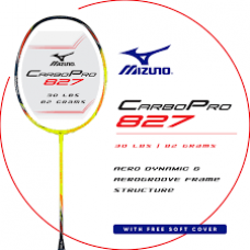 MIZUNO Badminton Racket  CARBO PRO 827 W/ FULL COVER  NVY/NEON YLW