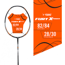 Young Badminton Racket Fury X Power (Unstrung) + Full Cover